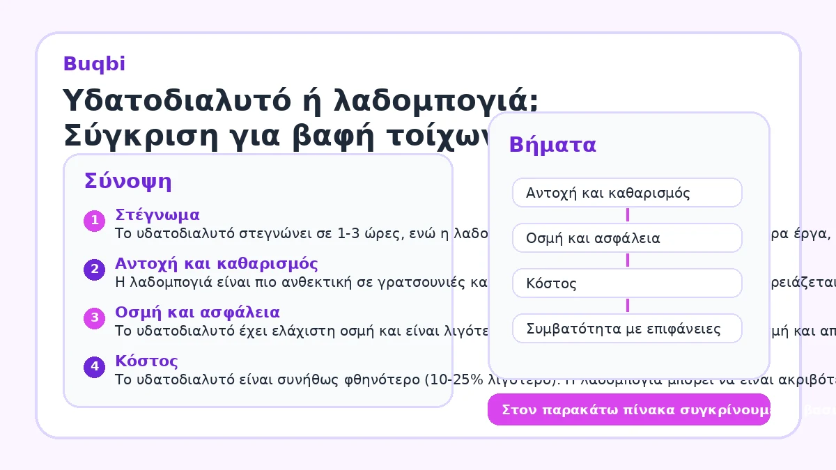 Υδατοδιαλυτό ή λαδομπογιά; Σύγκριση για βαφή τοίχων