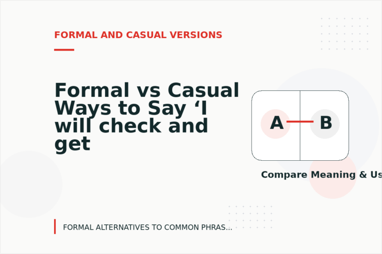 Formal vs Casual Ways to Say ‘I will check and get back to you’
